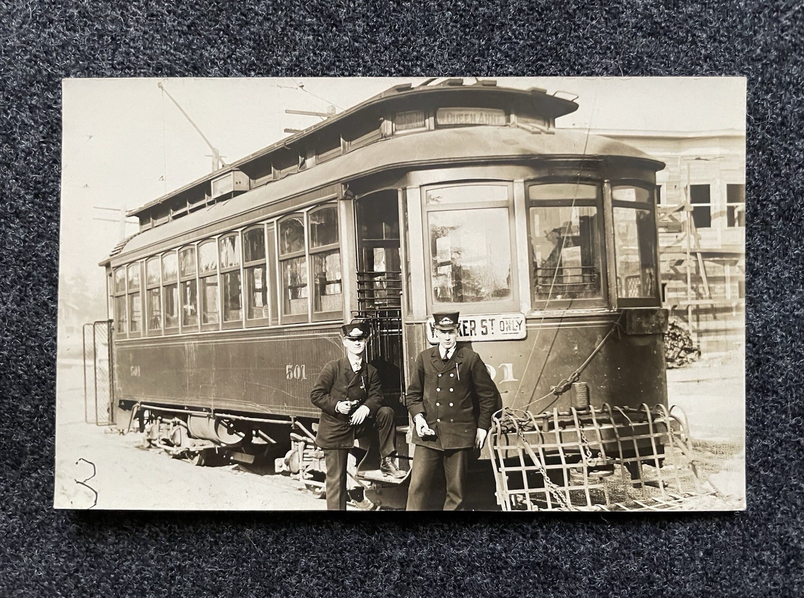SEATTLE ELECTRIC Co Railway RPPC Car 501 Queen Anne c1920 RARE Photo Postcard