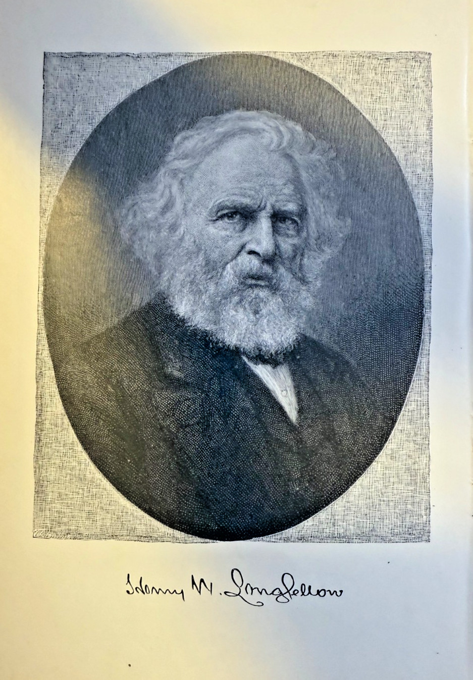 1883 Vintage Magazine Illustration Poet Henry Wadsworth Longfellow