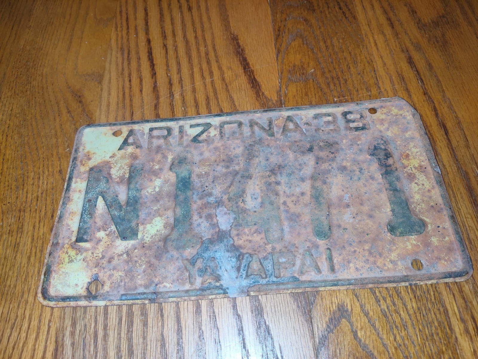 *Distressed* 1938 YAVAPAI COUNTY, ARIZONA LICENSE PLATE 