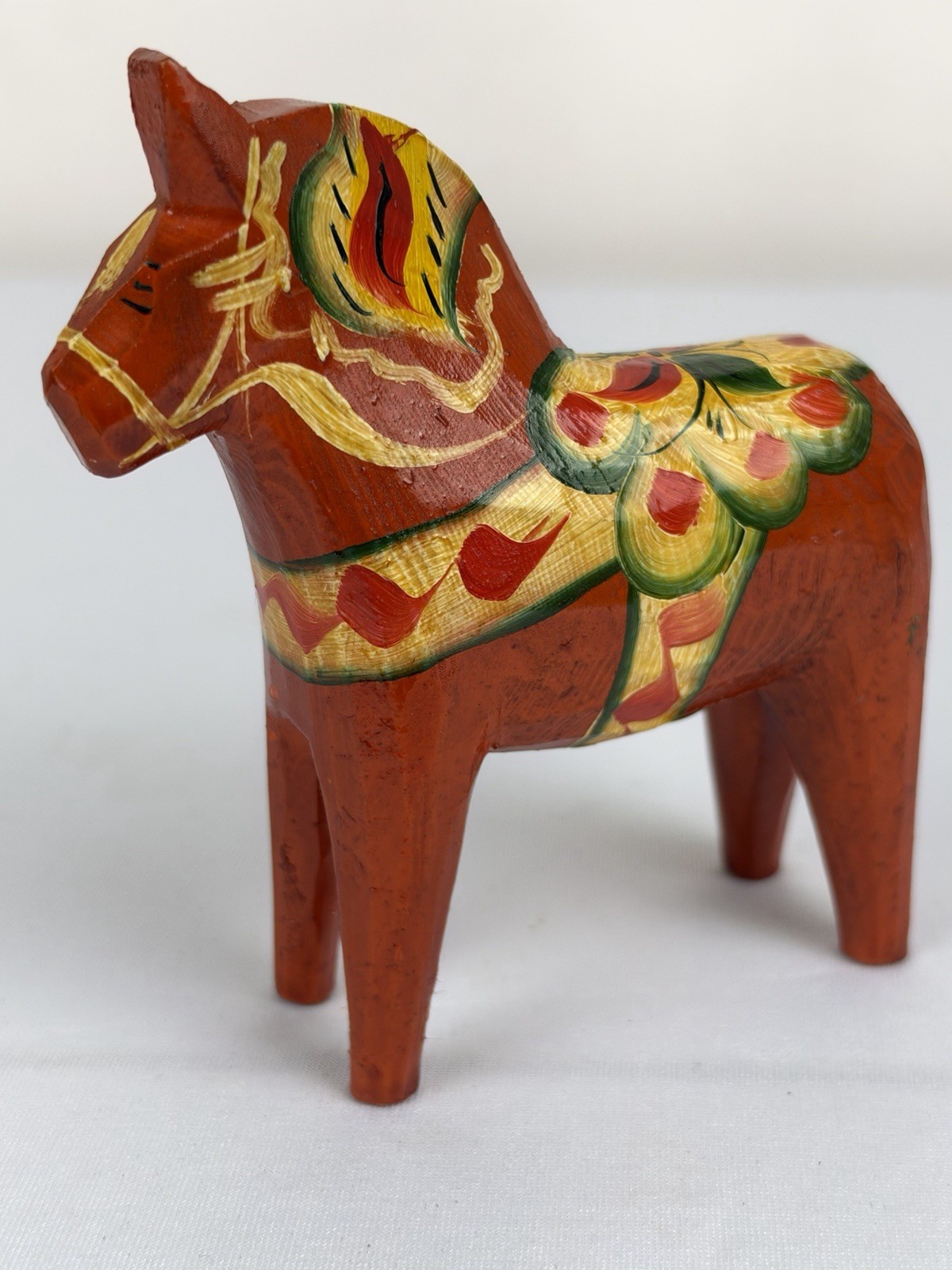Vintage Swedish Dala Horse Wooden Hand Painted Folk Art Figurine 4 Vintage Swedish Dala Horse Wooden Hand Painted Folk Art Figurine 4