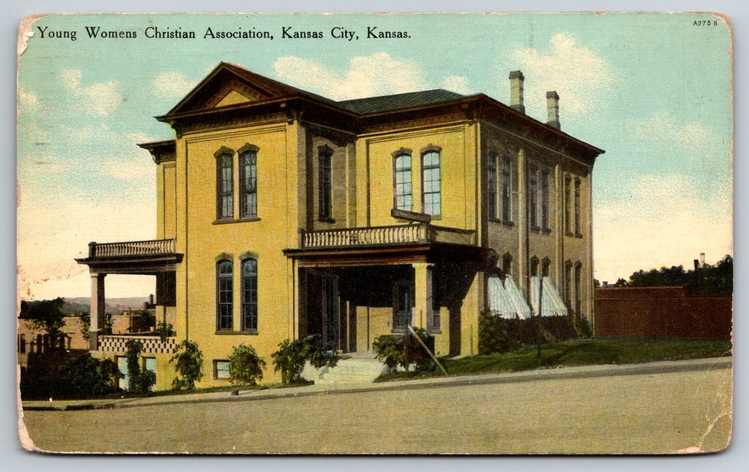 1909 YWCA Kansas City, Kansas Postcard - Knox & Co. Vintage YWCA Building