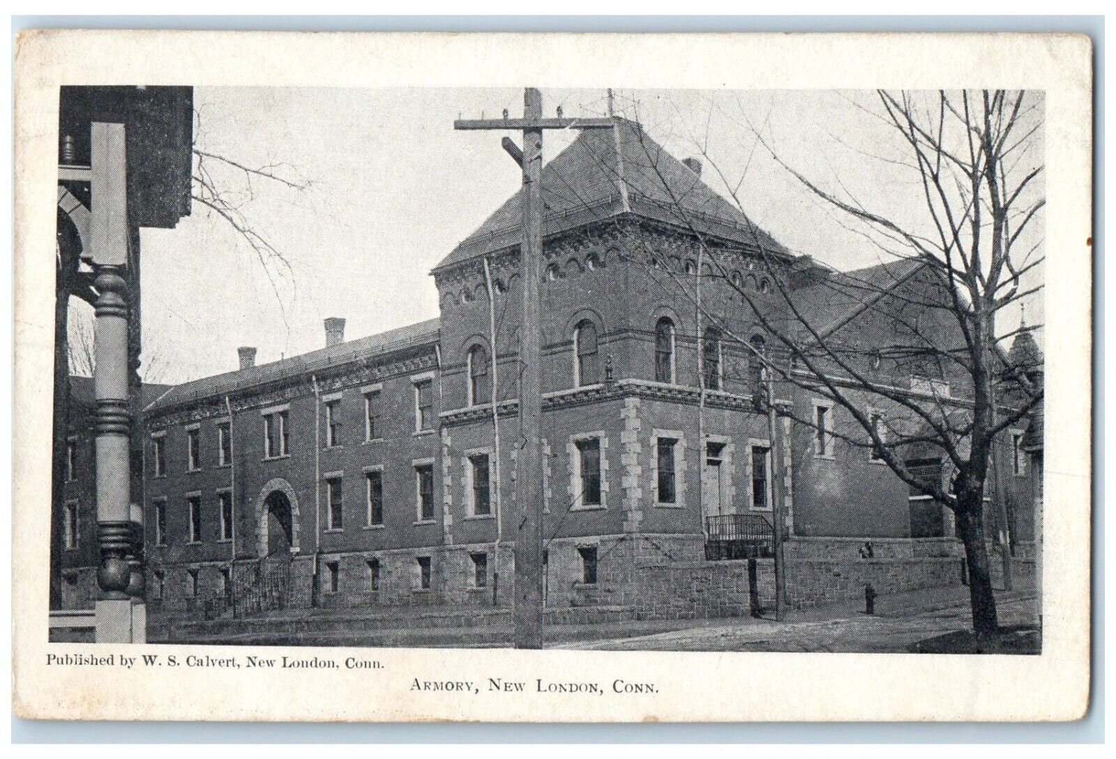 c1905 Exterior View Armory Building New London Connecticut CT Vintage Postcard