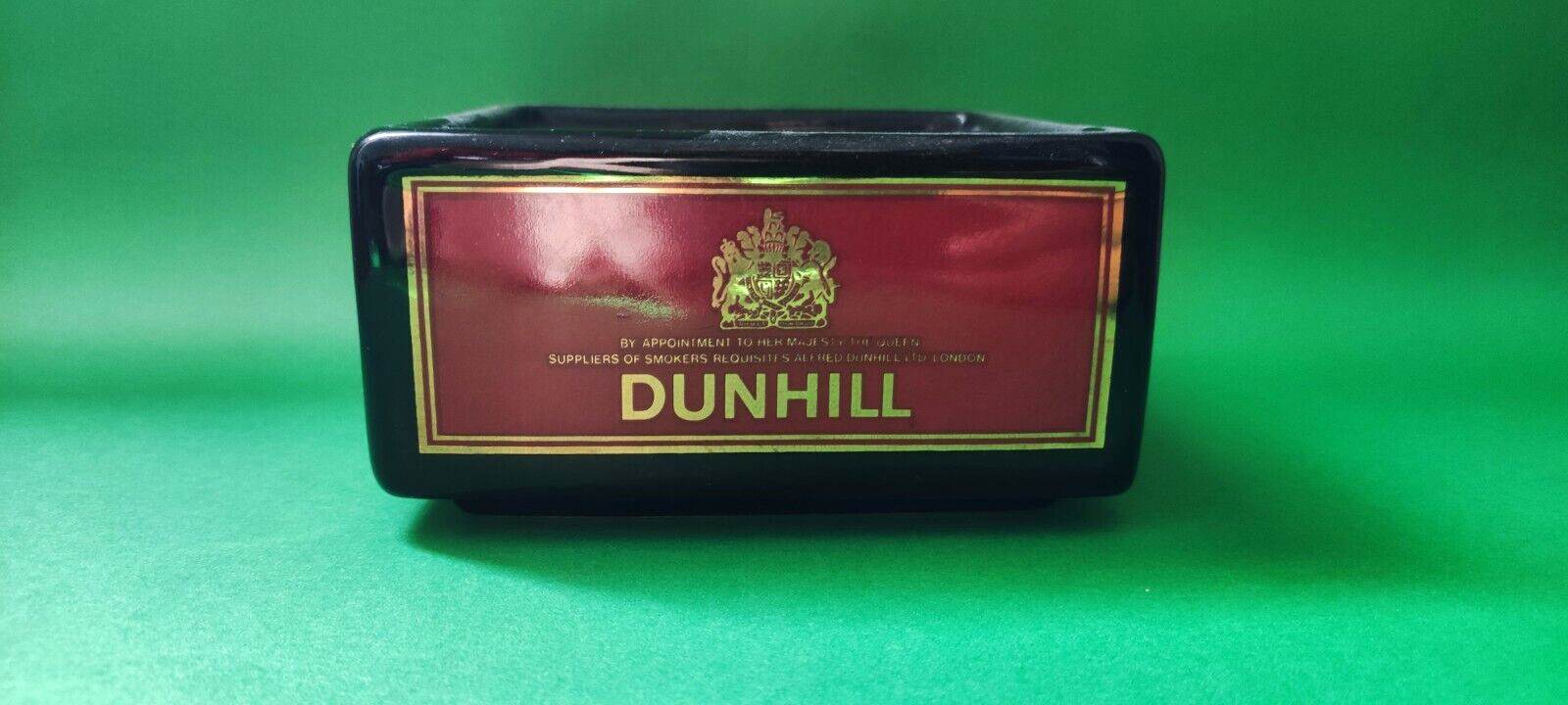 vintage Dunhill Square English Black & Red Cigar Dunhill Ashtray