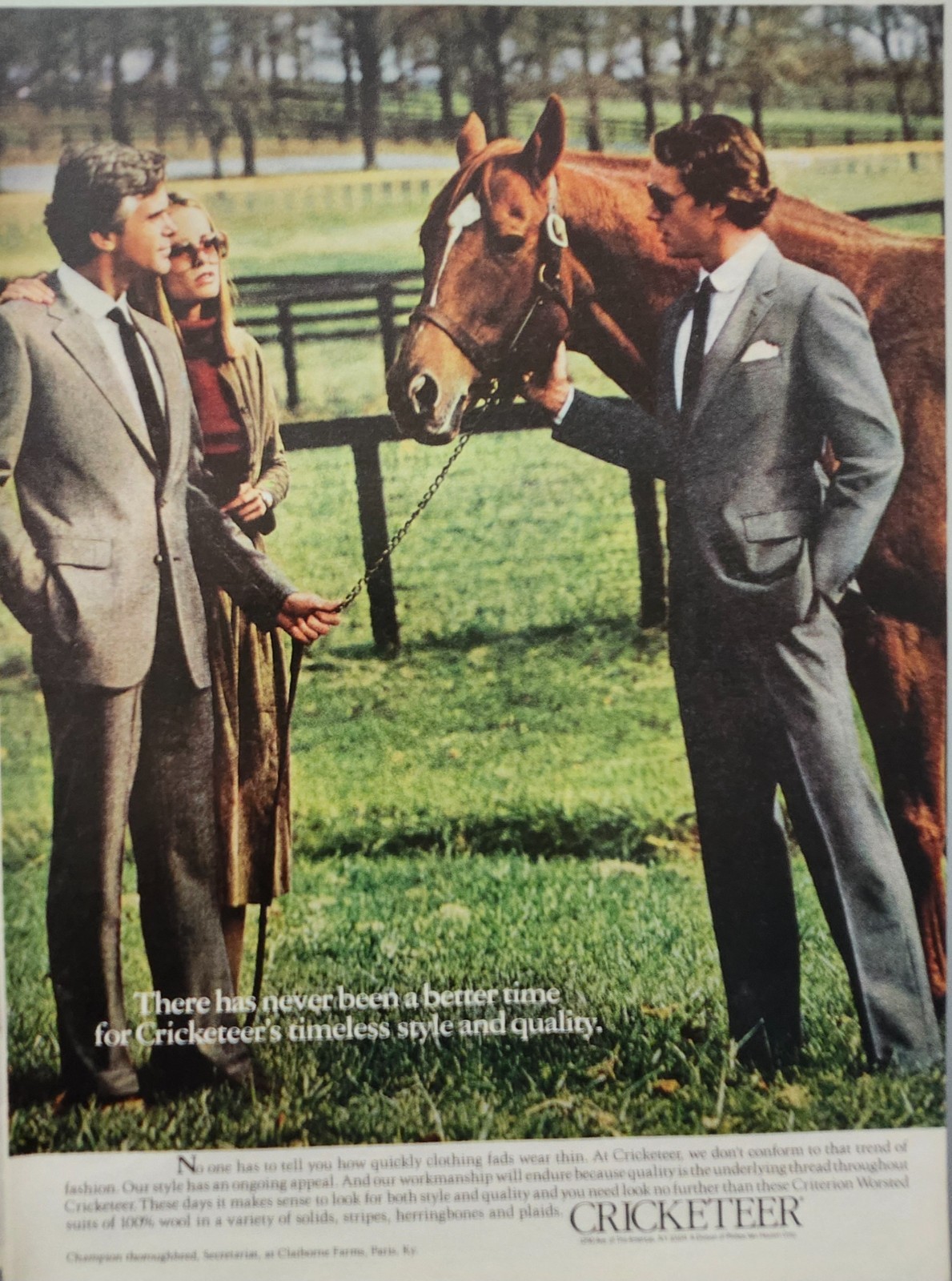 Cricketeer Suit Vintage 1980 Original Print Ad Timeless Style & Quality