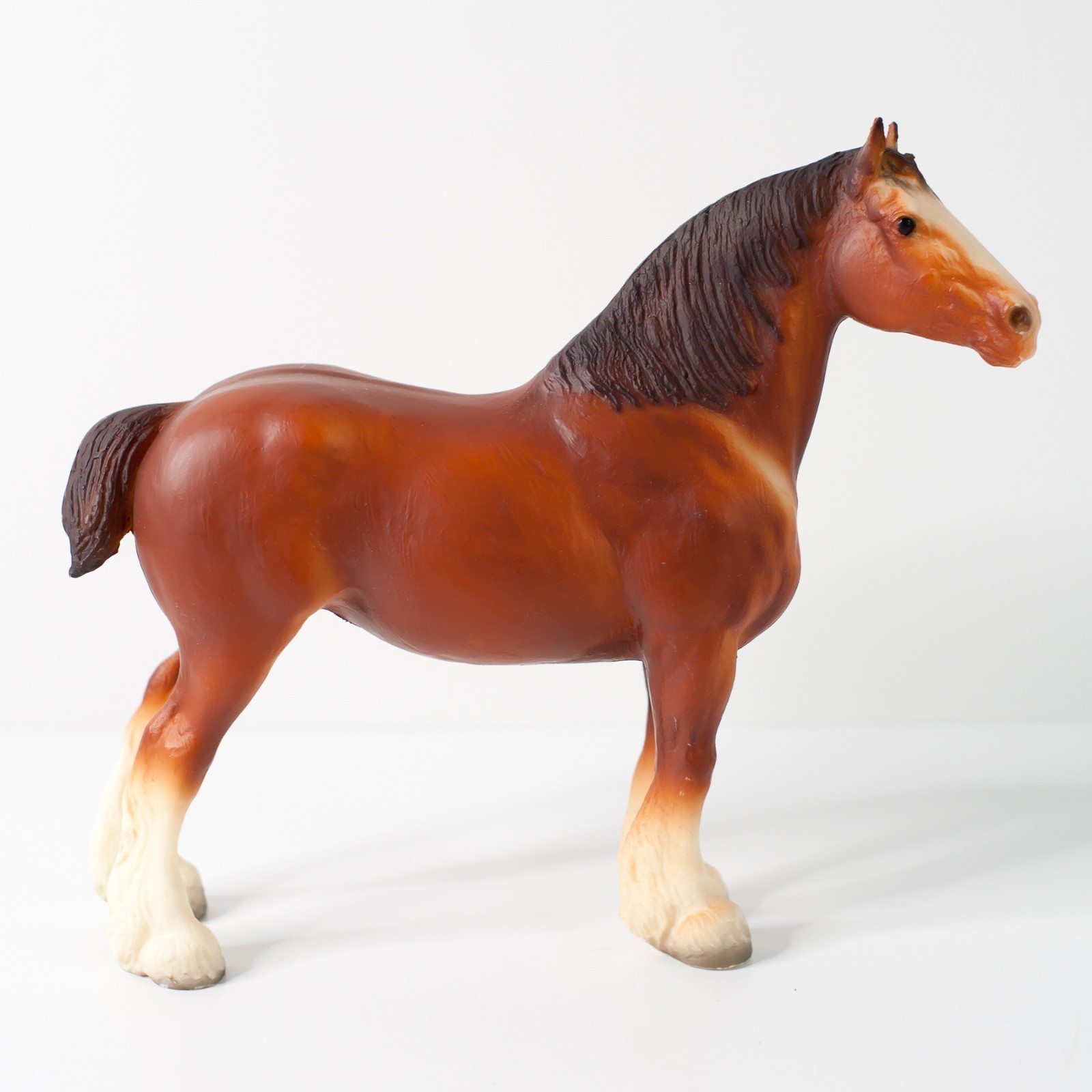 Breyer 83 Clydesdale Mare Horse Matte Chestnut Bald Face Grey Hooves 4 Socks