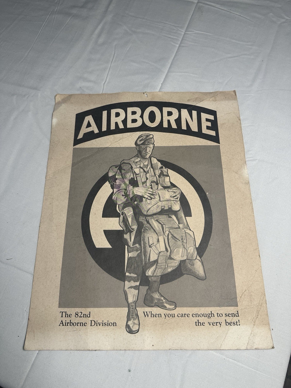 Vintage 82nd Airborne Poster HAND-SIGNED Col. Glynn Hale (
