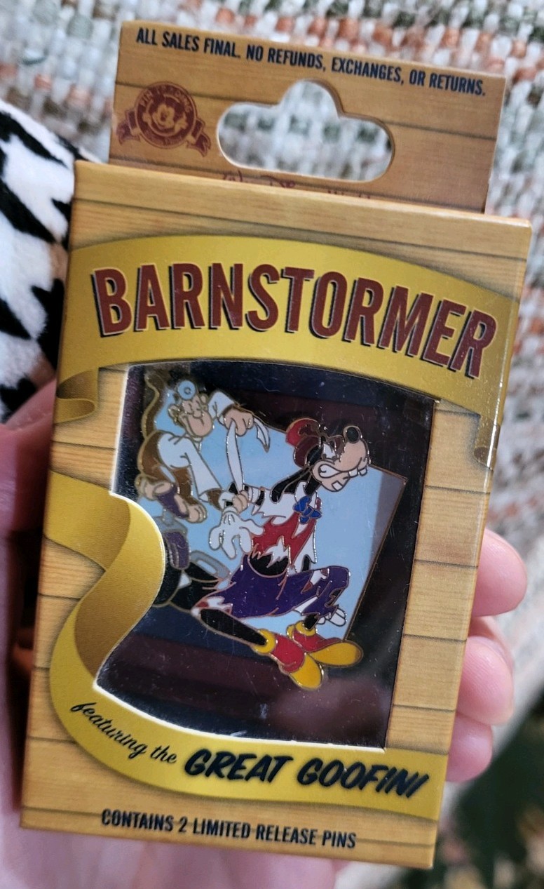 2012 Disney Barnstormer Reveal/Conceal Mystery Collection Goofy& Monkey Pin