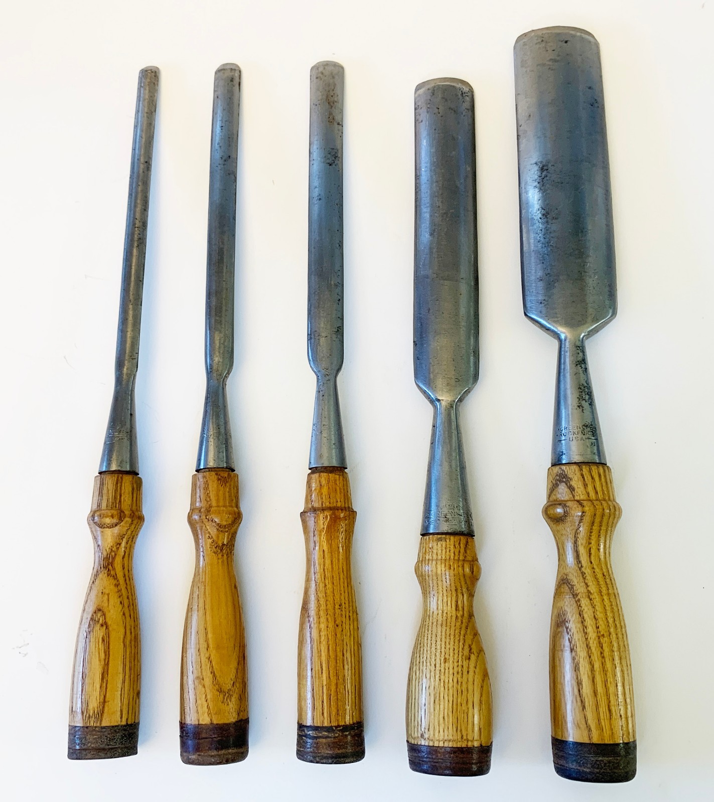 Vintage Greenlee Lathe Chisels Wood Turning Gouges – Set of 5 Woodworking Tools