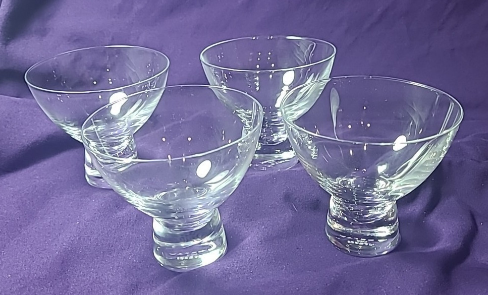 ALESSI for DELTA AIRLINES Short Stem Martini Glasses Set of 4 - 044207728