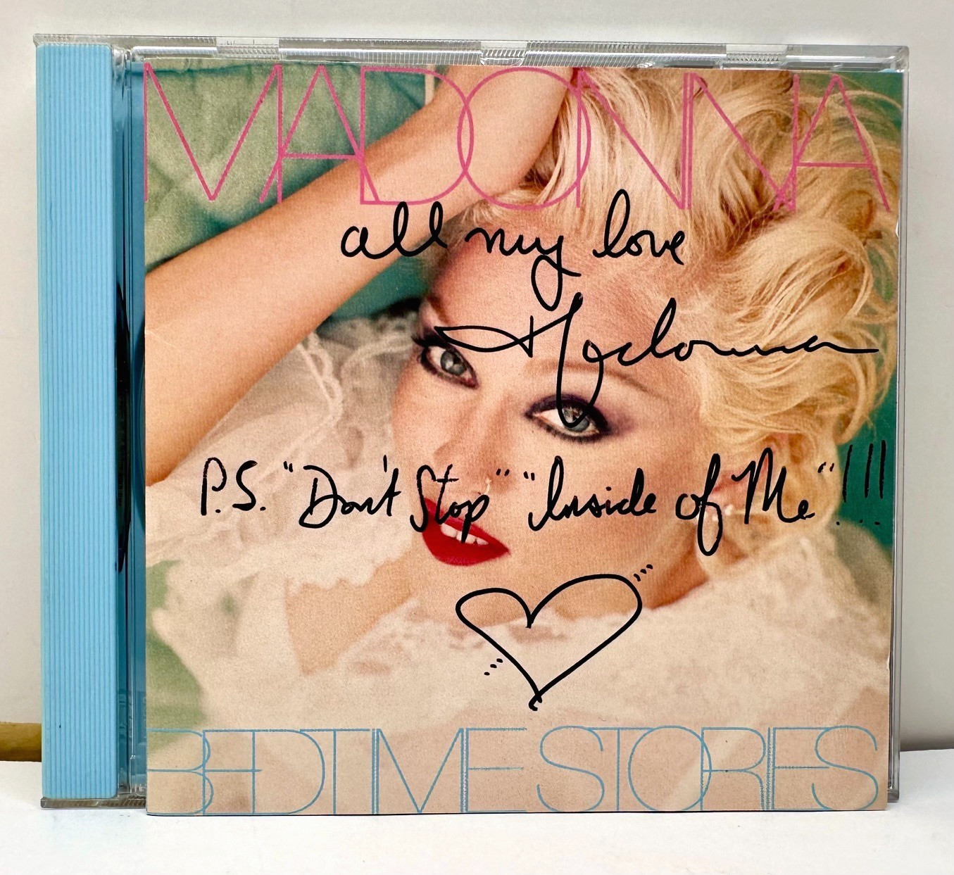 1994 Madonna Bedtime Stories CD Signed Inscription/Song Titles AVS 98