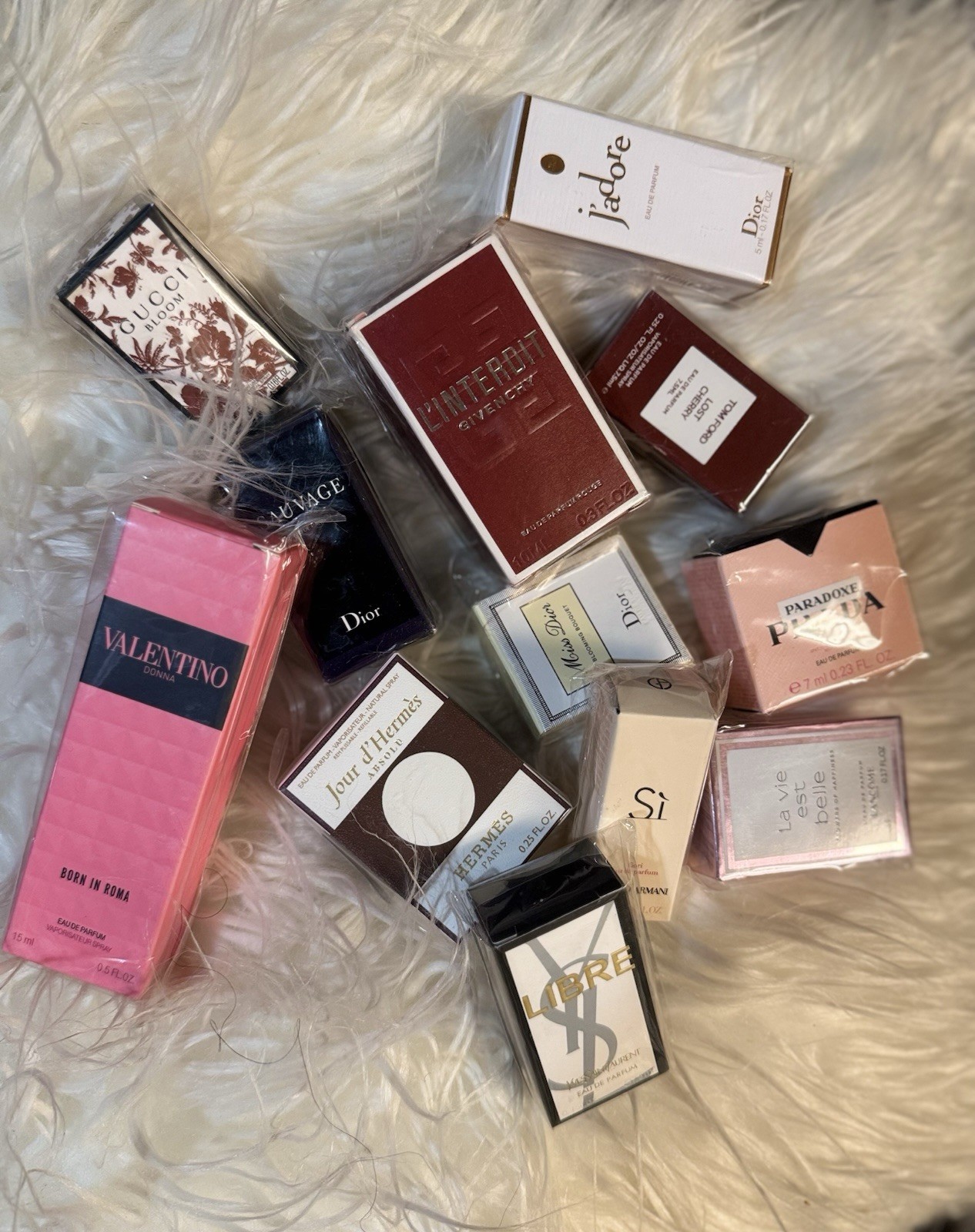Mixed Brands Designer Perfume Miniatures w/ Boxes Dior J’adore Prada YSL