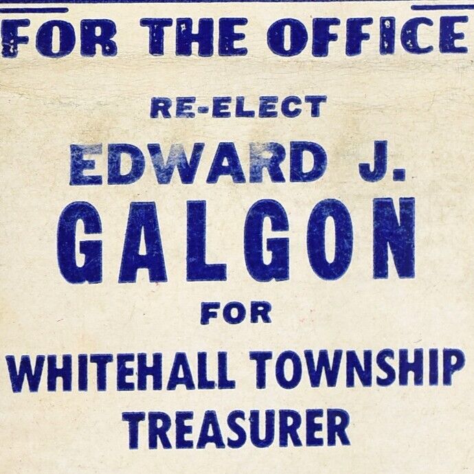 1950s Edward J Galgon Whitehall Township Treasurer Lehigh County Pennsylvania