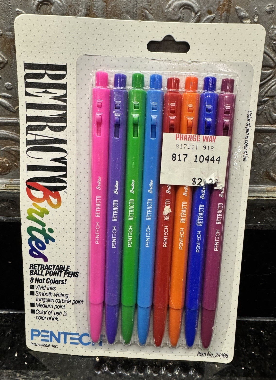 NOS Vtg 80s Pentech Retracto Brites Ball Point Pens Pack Of 8 #24408 Sealed