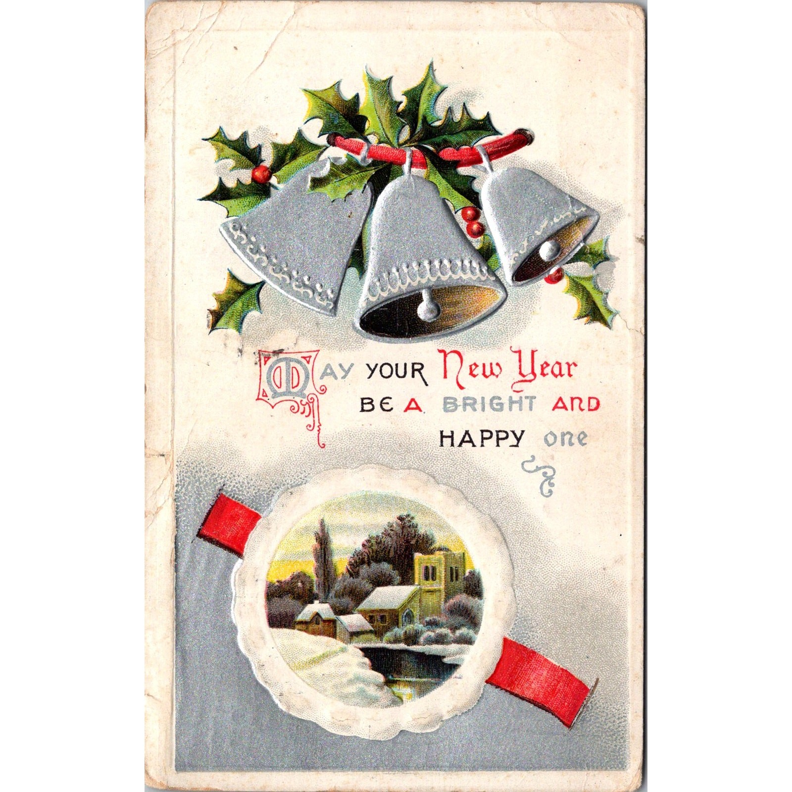 May Your New Year Be A Bright & Happy One 1922 Sioux City Vintage Postcard SPM6