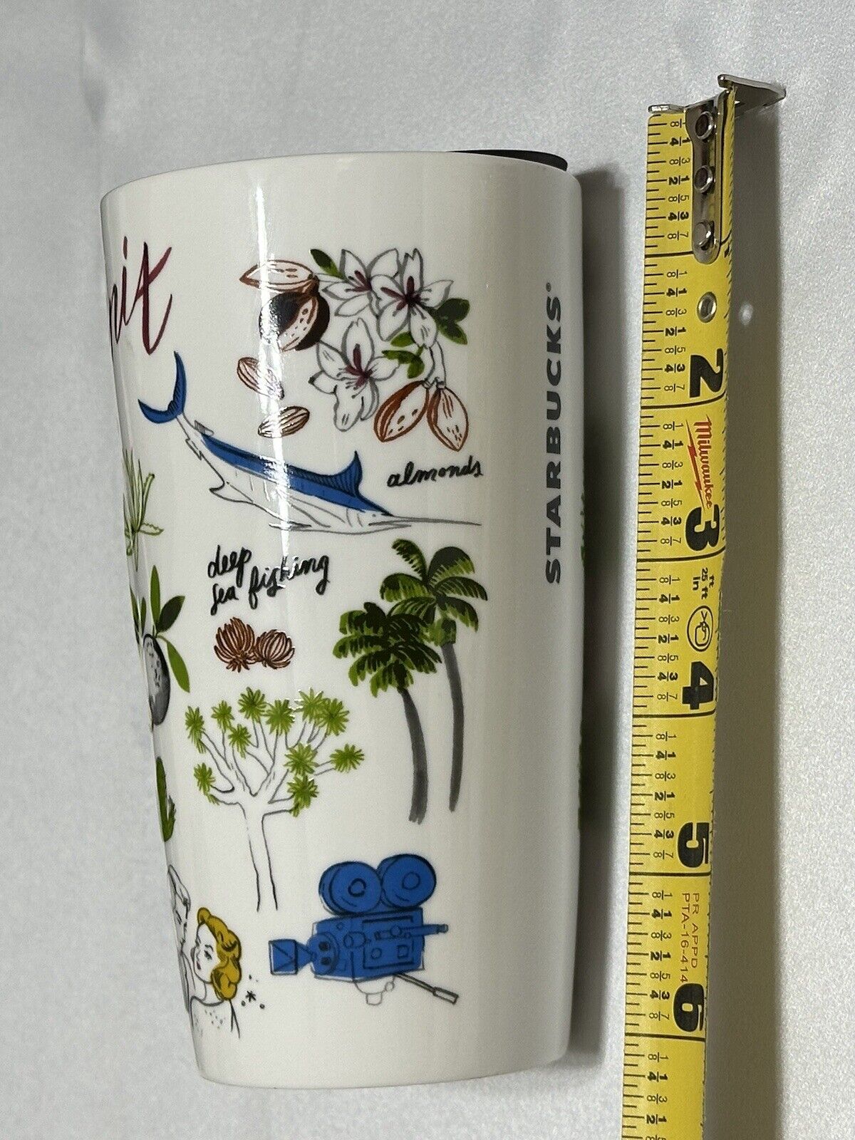 Starbucks Ca. Golden State Ceramic Mug Travel Tumbler Small Chip On Bottom