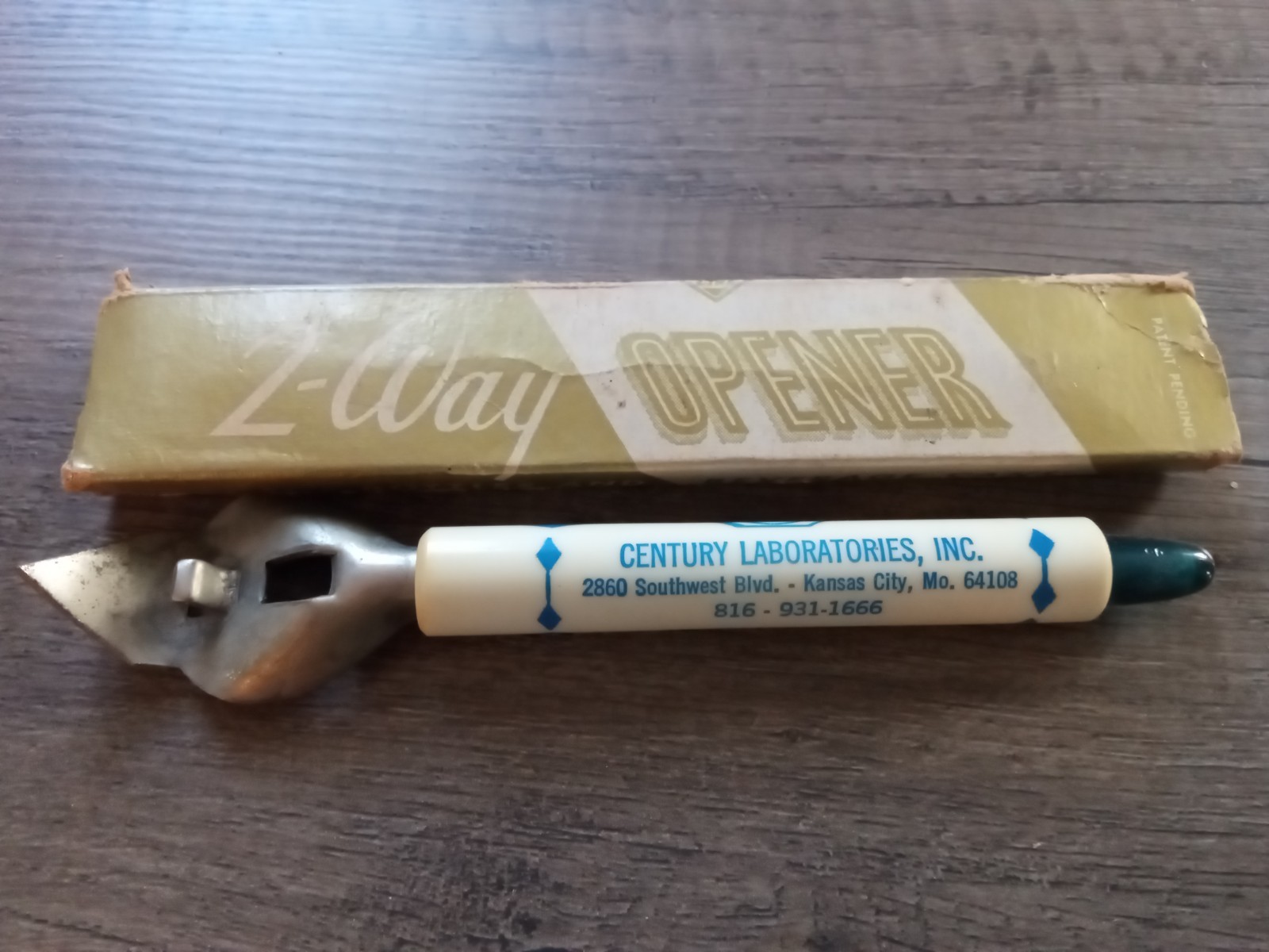 Vintage 2 way opener - Century Labs - old advertisement