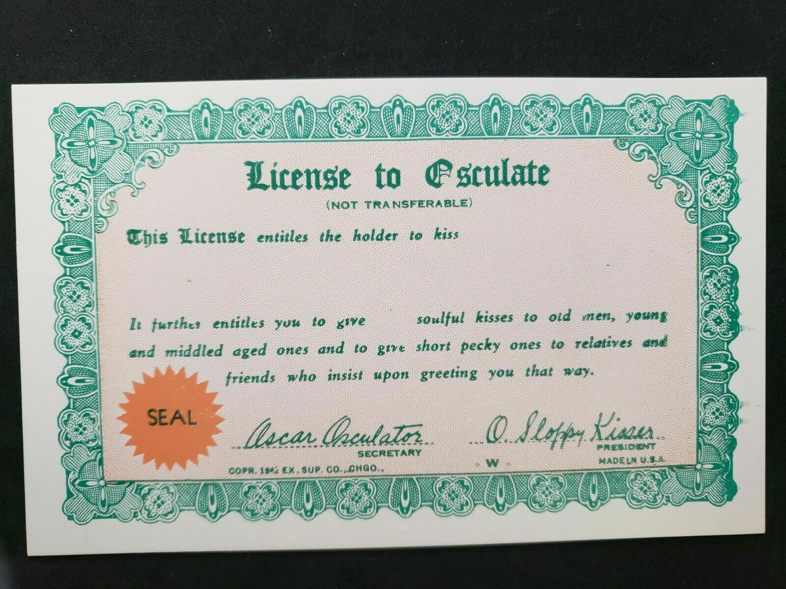 Vintage 1941 Gag Gift Card  \