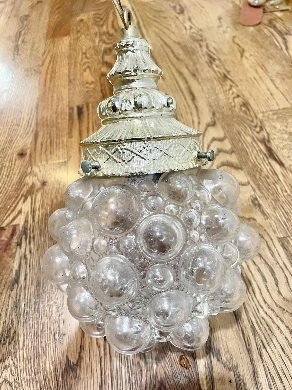 Vintage Helena Tynell Style Glass 1960’s Rare MCM Bubble Clear Globe Light