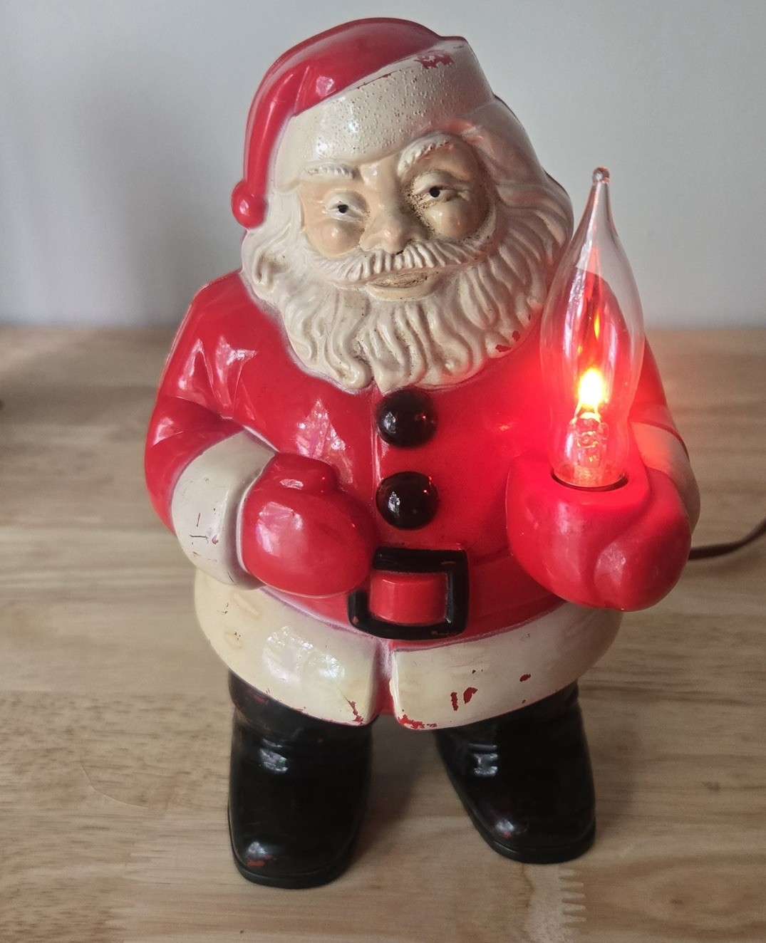 Vintage Royalite Electric Light 7” Santa Claus Blowmold (bulb not Included)