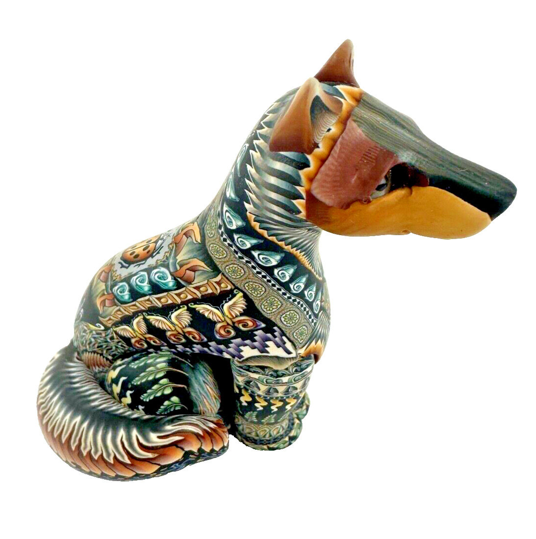 John Stuart Anderson Millefiori Polymer Fimo Clay Art Dog Sculpture 2005
