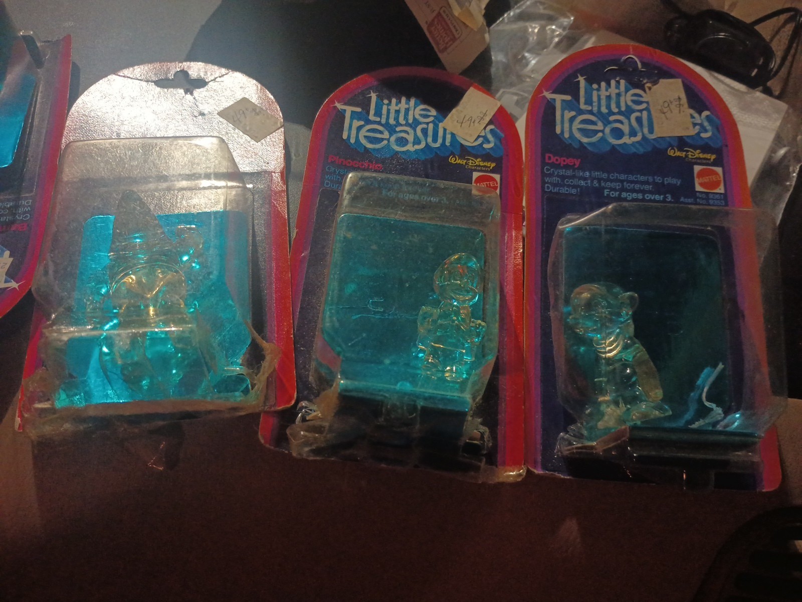 Vintage 1975 Mattel Little Treasures 3X Lot Dopey Doc And Pinocchio Damaged Boxs