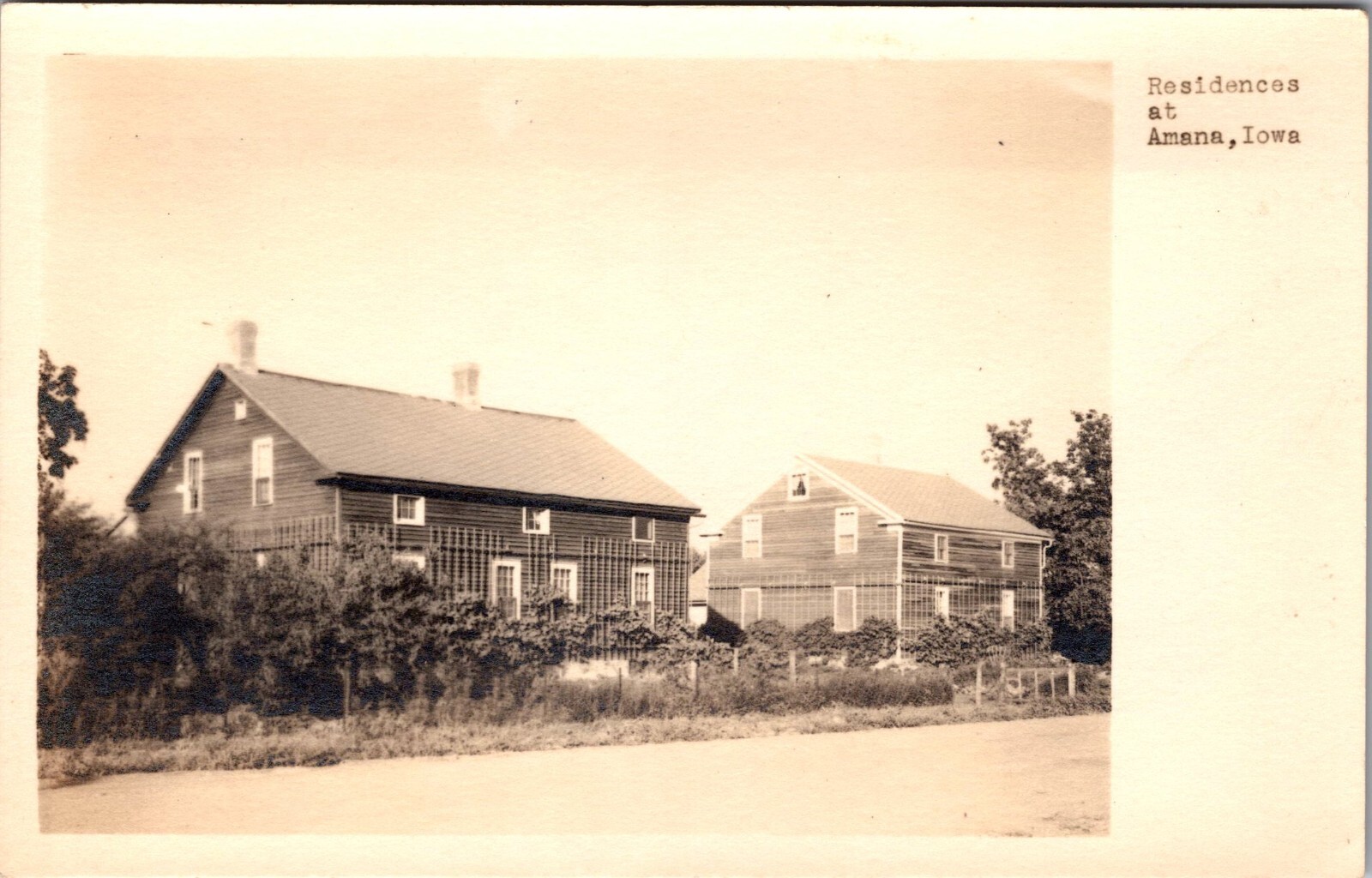 1930s-40s Postcard Rppc Residences At Amana Iowa IA Real Photo