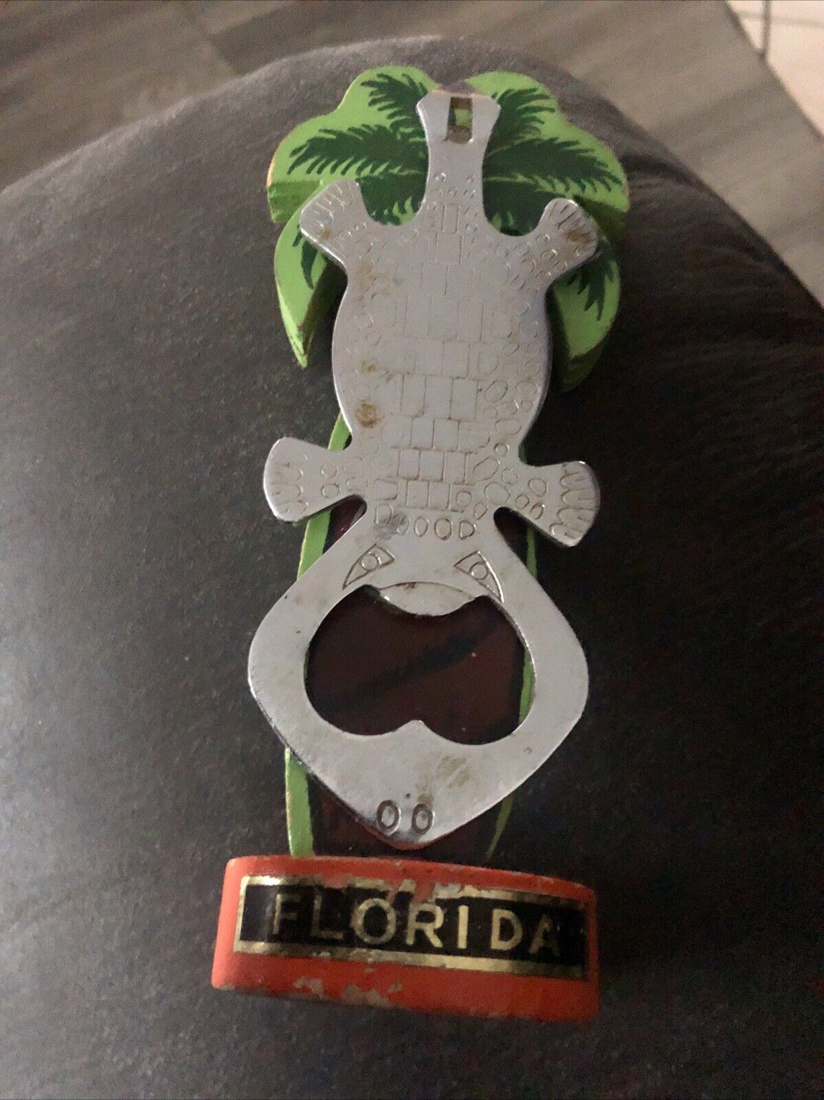 VTG RARE Novelty Bottle & Can Opener Magnetic Alligator Florida Souvenir MIJ