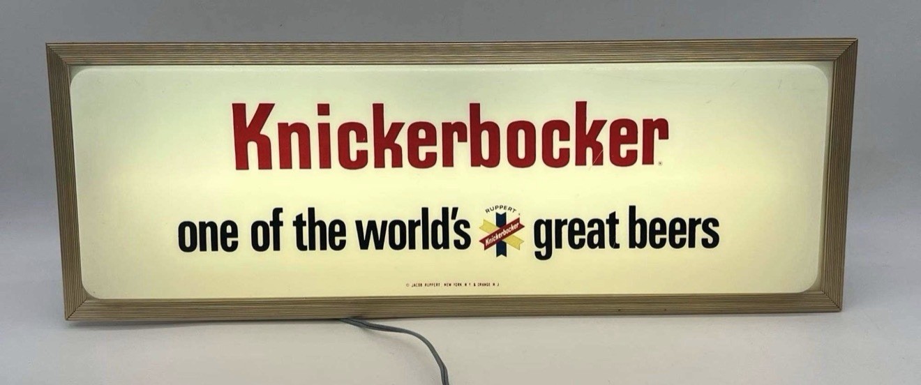 Vintage Knickerbocker Beer Lighted Bar Sign Jacob Ruppert Works 24\