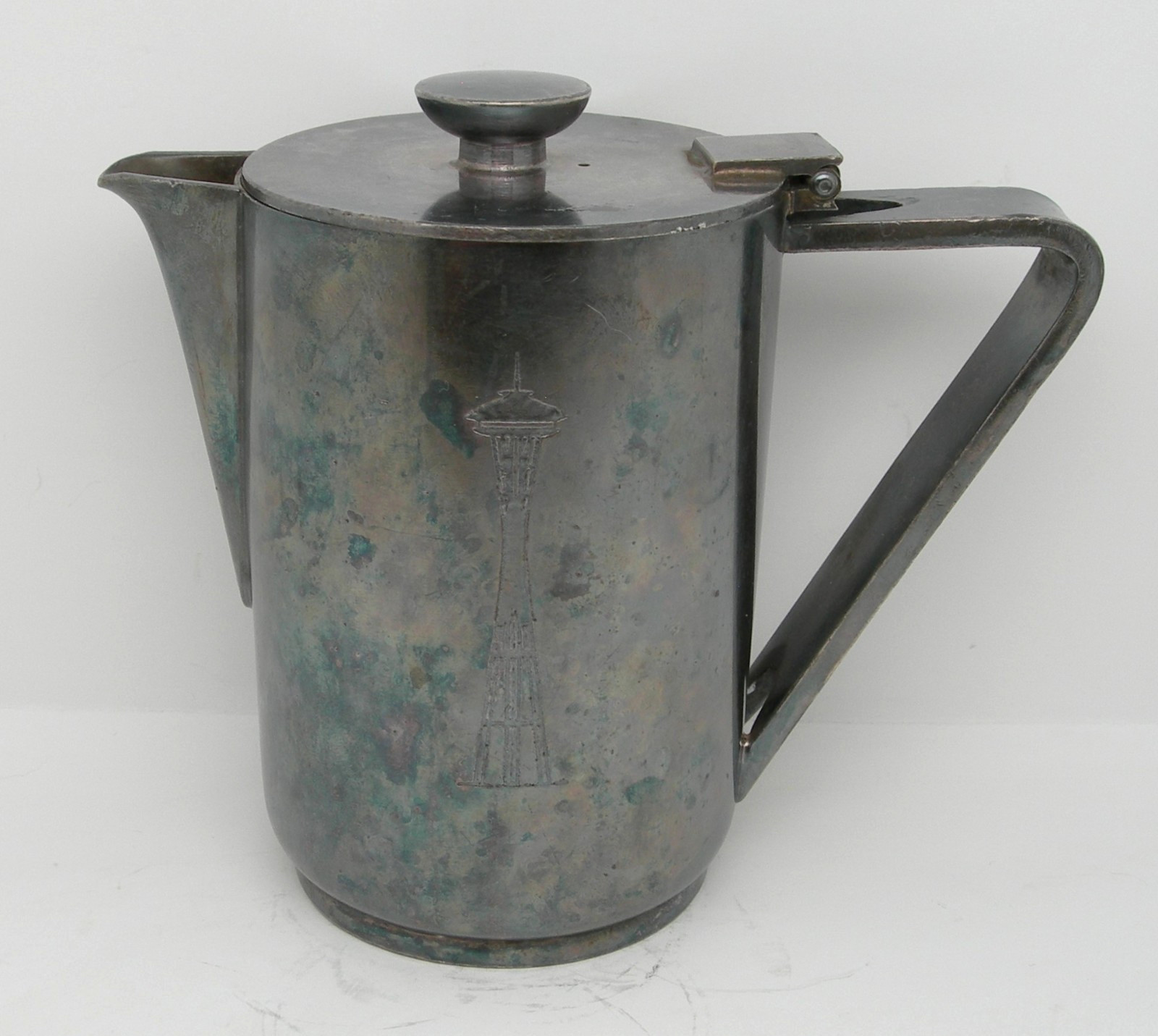 Seattle Space Needle Restaurant - 1962 - Rare Hotel Silver Teapot - World's Fair