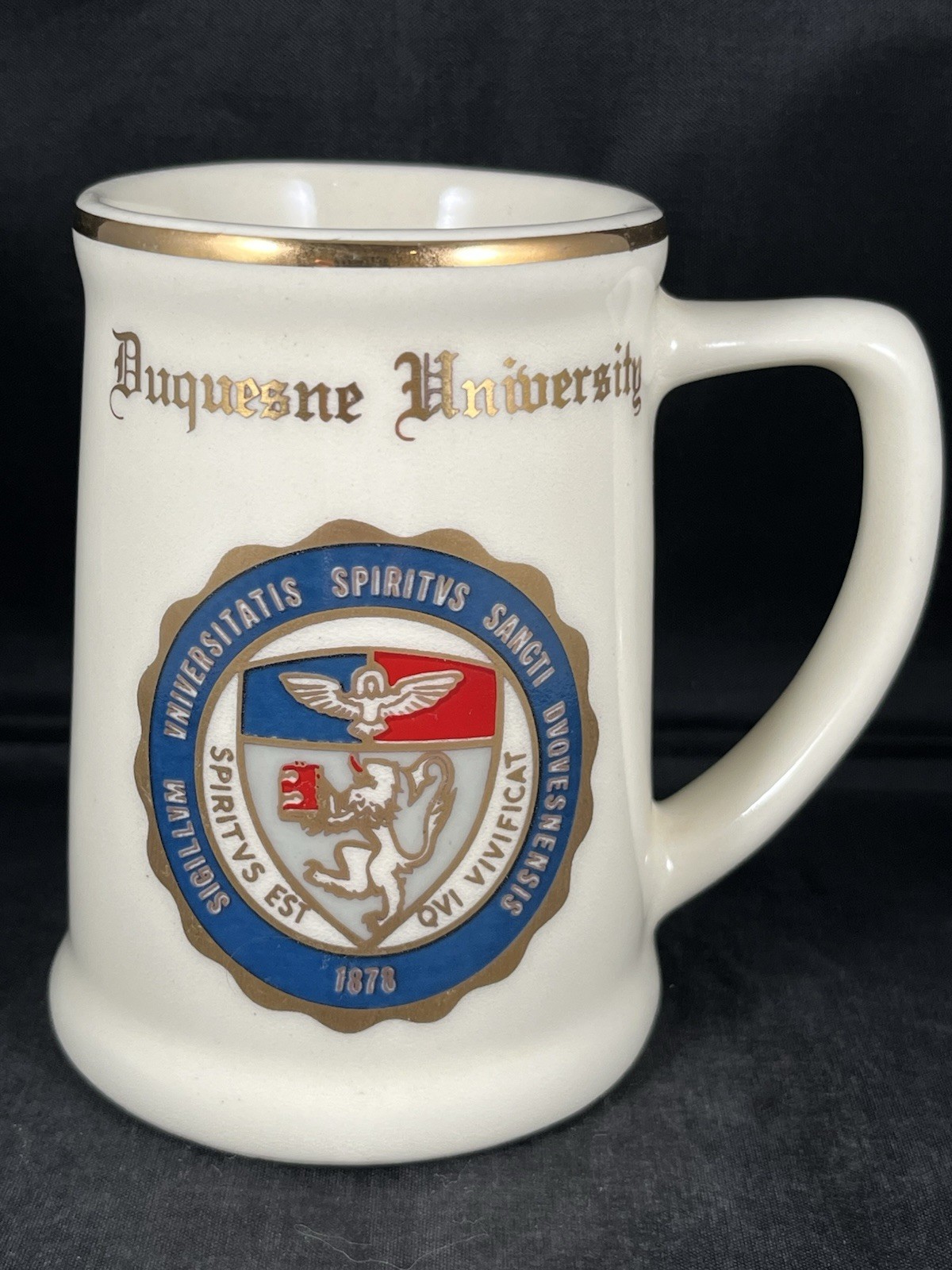 Vintage Duquesne University Dukes Ceramic College Tankard Beer Stein Mug 4