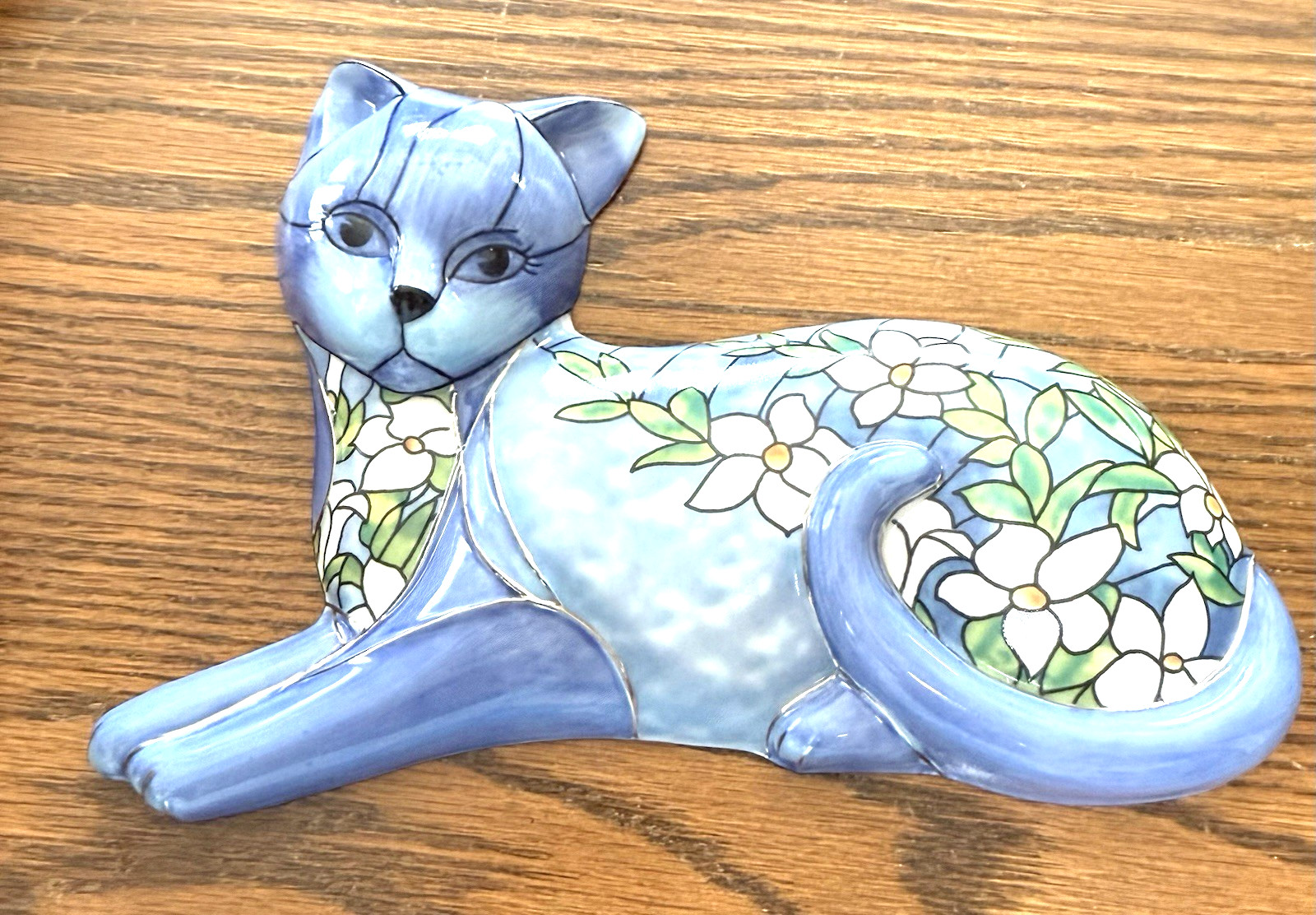 2009 BRADFORD EXCHANGE Lovely Lily Blue Purr-fect Elegance Cat Wall Placque