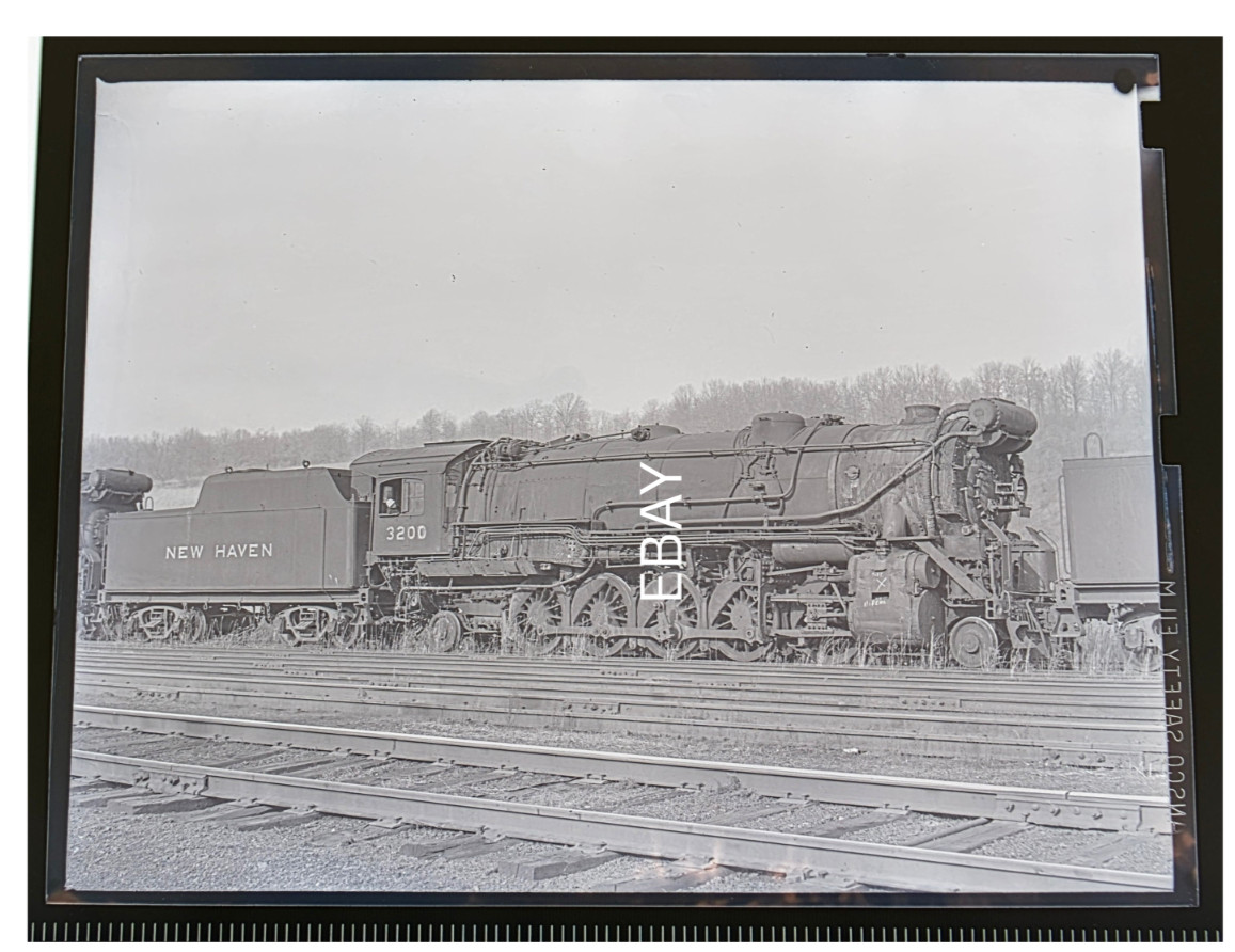 New Haven No. 3200 L-1  2-10-2 Locomotive S. Modena, PA 1947 Photo Negative