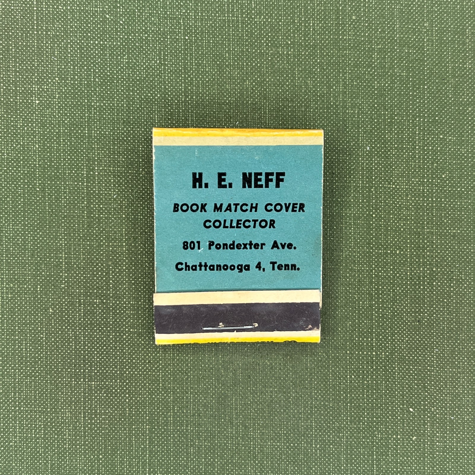 H E Neff Chattanooga Tennessee Rare Vintage Knit Wit Pinup Matchbook Matches