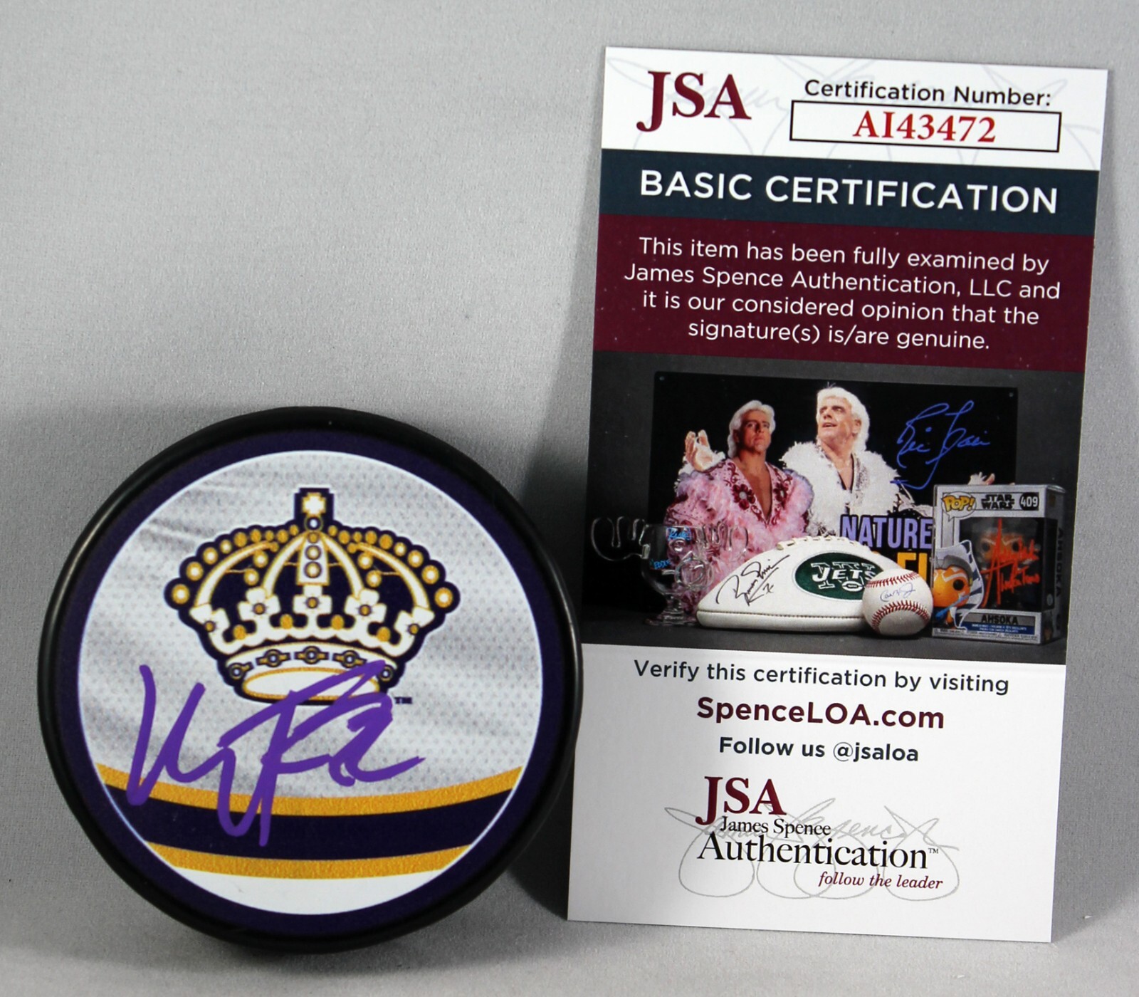 KEVIN FIALA SIGNED LOS ANGELES KINGS REVERSE RETRO Puck LA AUTOGRAPHED +JSA COA