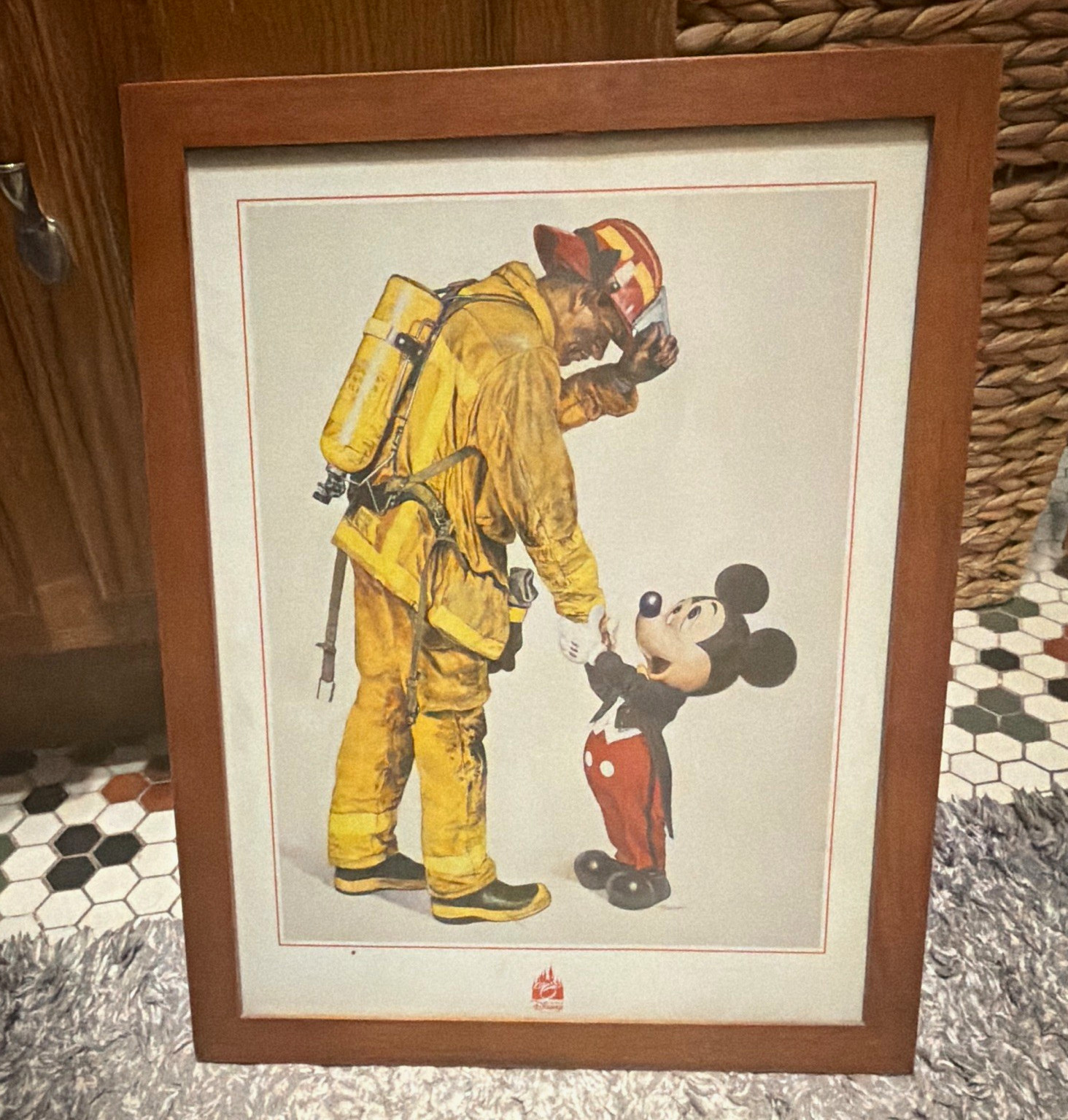Disney Charles Boyer Mickey Mouse Firefighter Painting