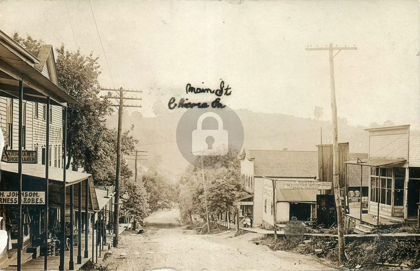 Lower Main Street CHICORA PA Butler County 1908 RPPC Photo Postcard COPY