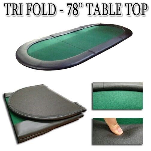 Brybelly Holdings TAB-0005 Green 78 in.x35 in. Tri-Fold Poker Table Top
