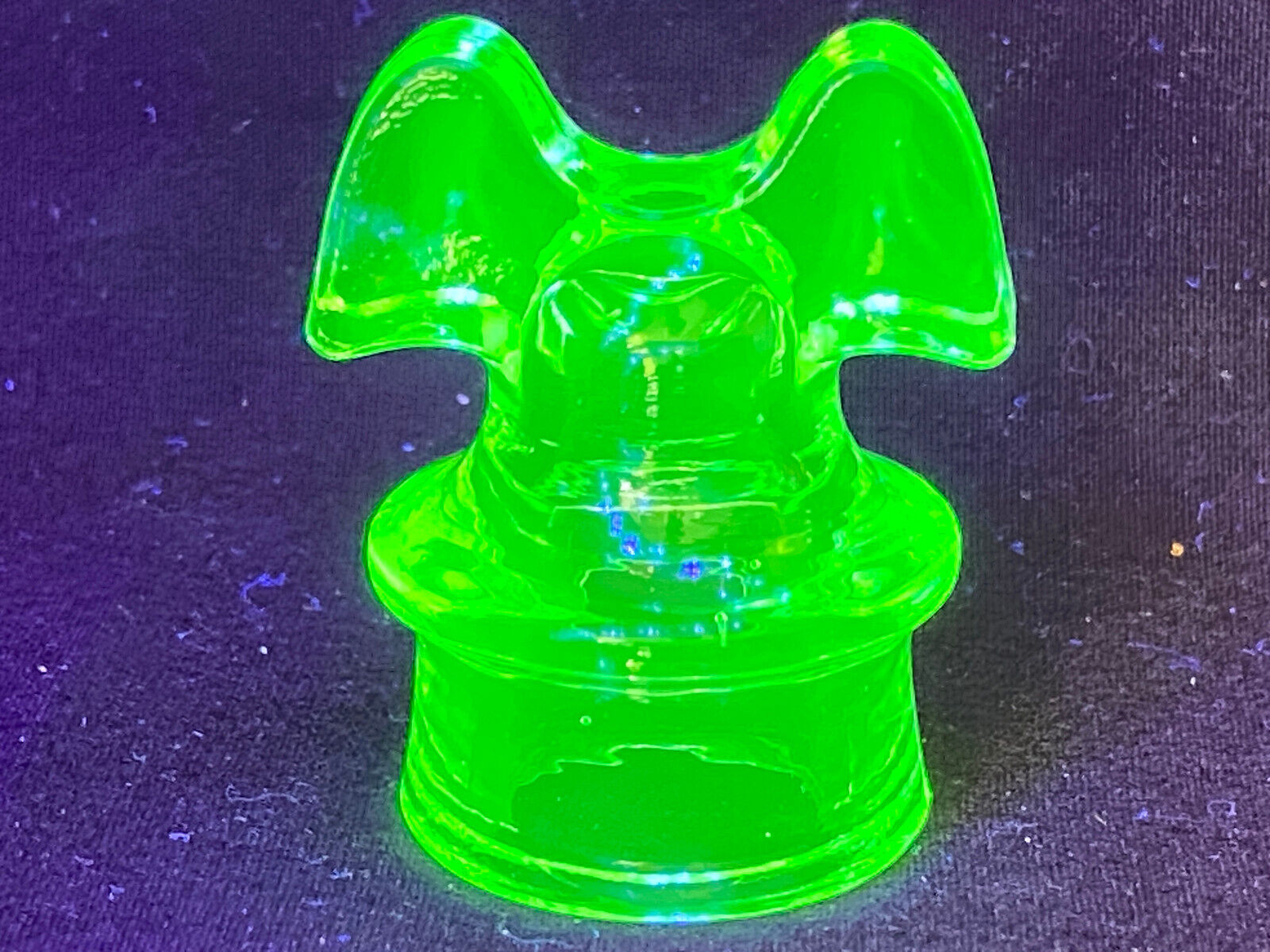 Green Vaseline glass Mickey mouse Hemingray insulator uranium electric miniature