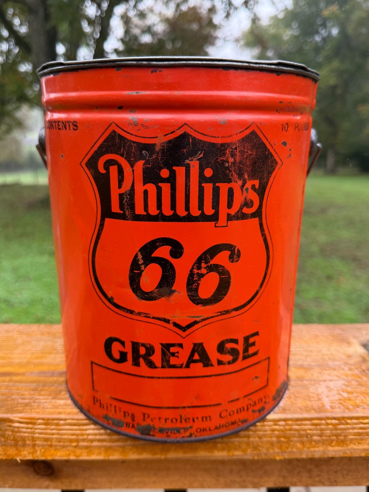 Vintage Phillips Oil 66 Lubricants Ten lb 10 pound Grease Can Early Vintage Phillips Oil 66 Lubricants Ten lb 10 pound Grease Can Early