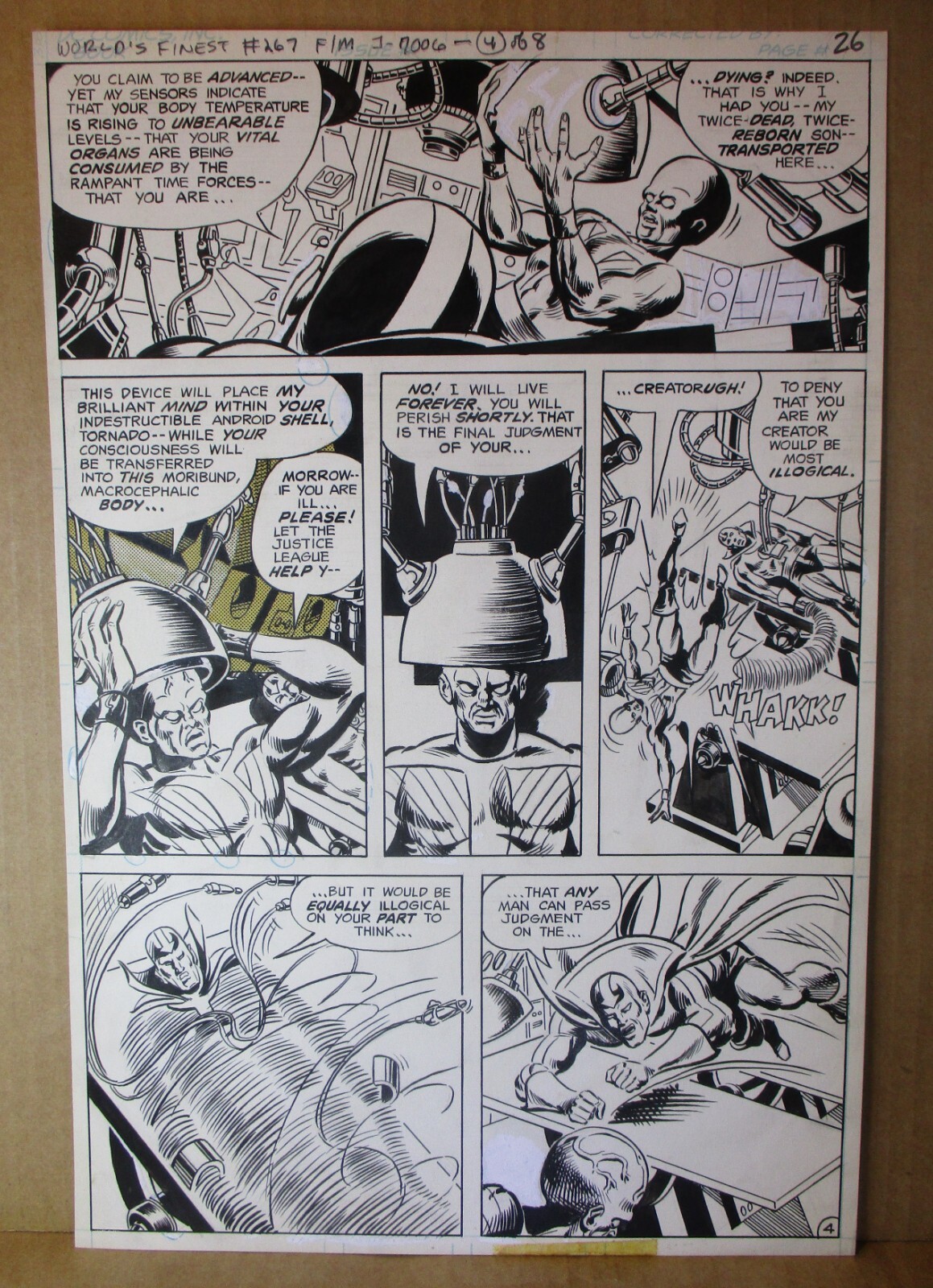 World's Finest 267 ORIGINAL RED TORNADO ART PAGE 1980 Jose Delbo DC Comics SciFi