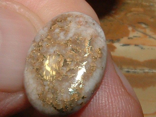 WHEAT GOLD QUARTZ CABOCHON 10 CARATS CALIFORNIA PRECIOUS GEMS