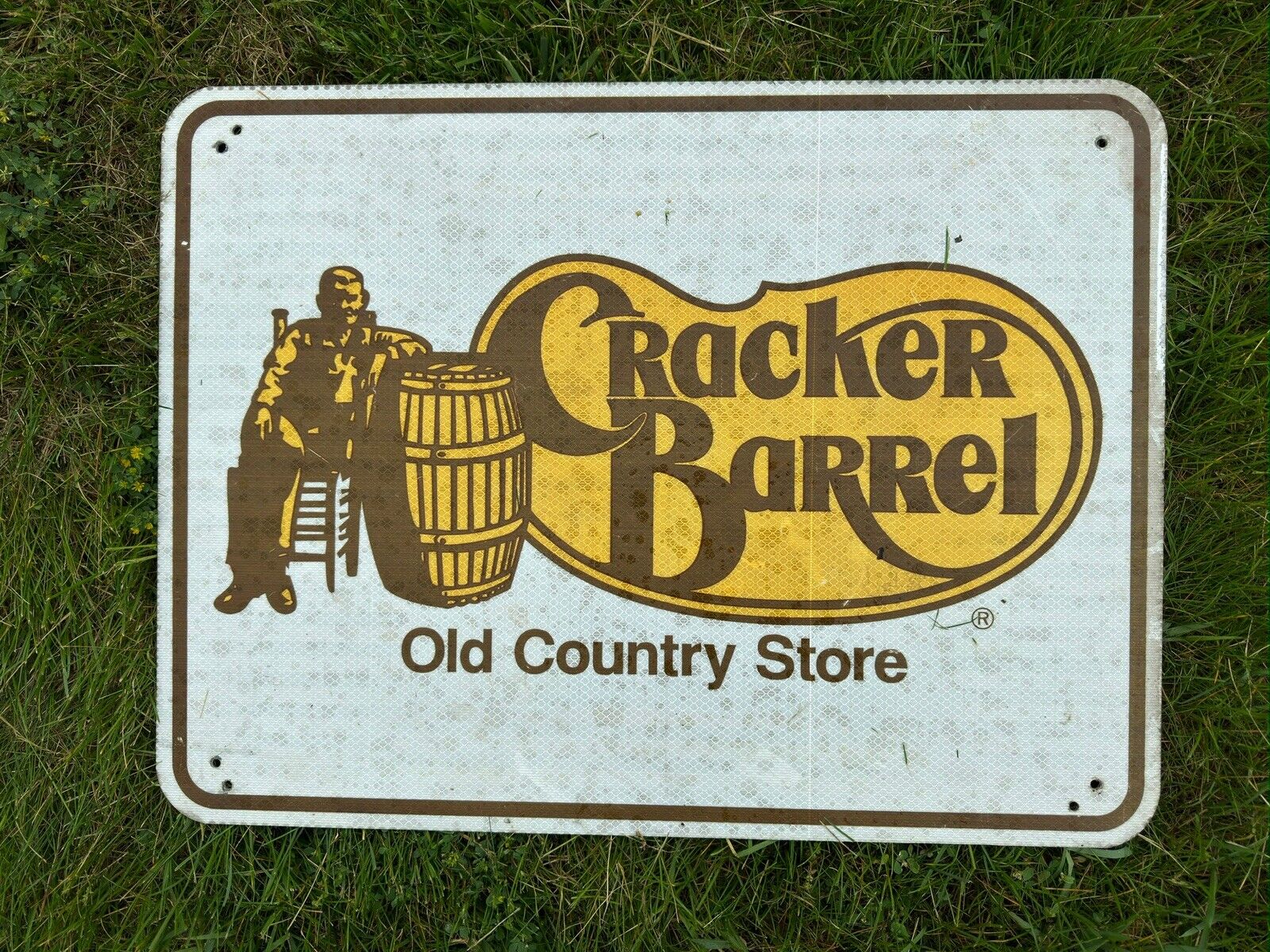 Retired Cracker Barrel Road Highway Sign
