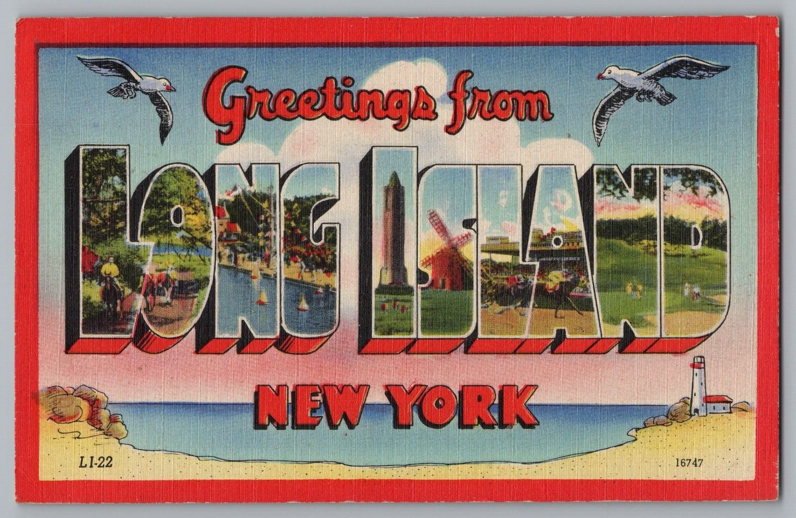Postcard Greetings From Long Island, New York, Large Letter
