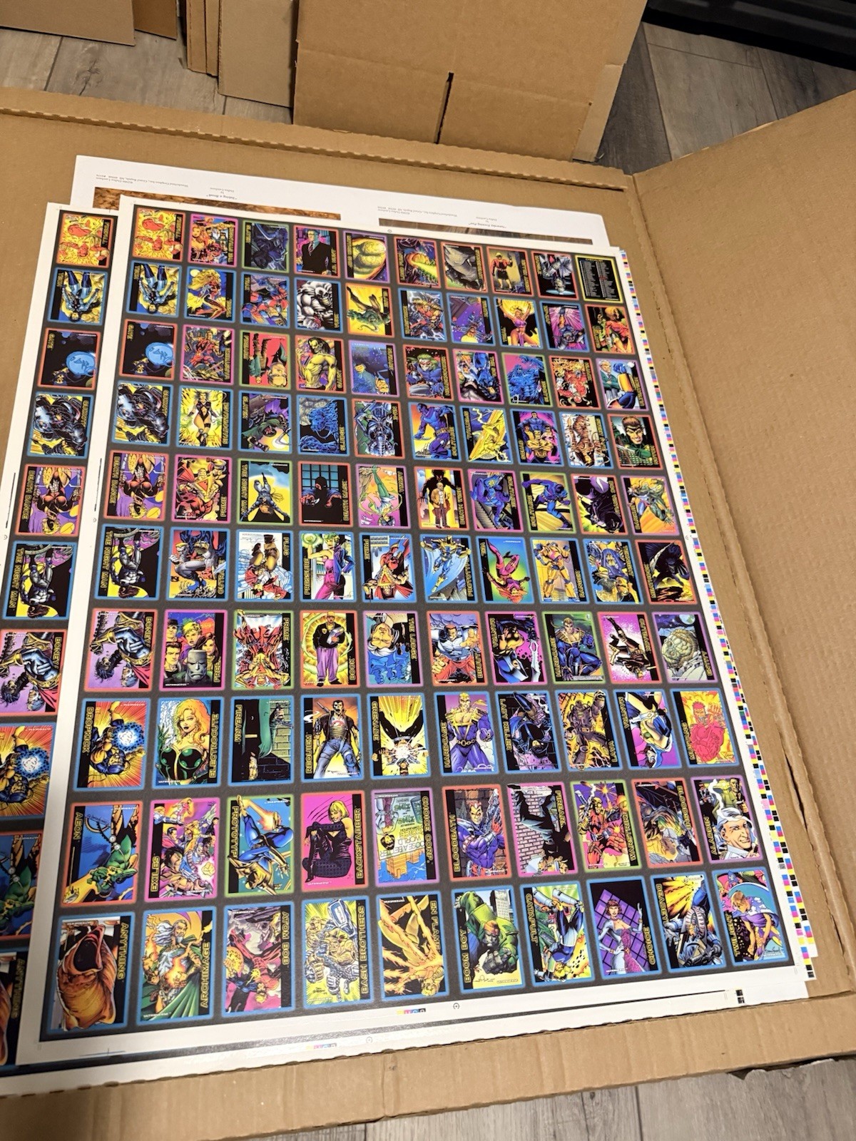 Rare Collectable Full Uncut 100 Trading Card Sheet SkyBox Ultraverse From 1993