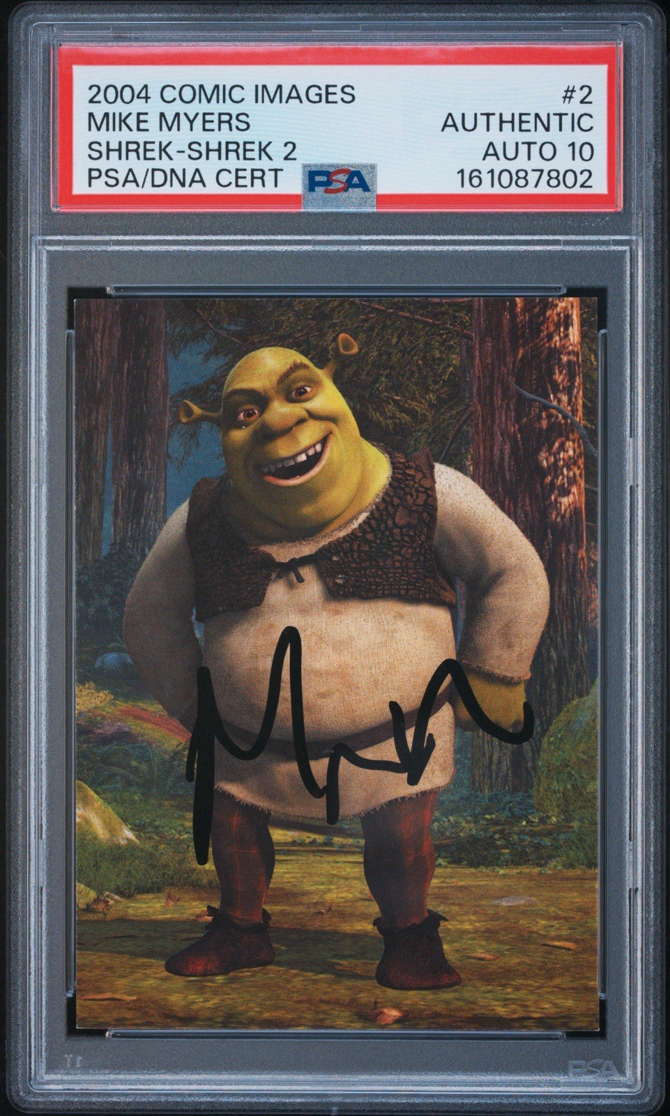 Mike Myers Signed 2004 Comic Images Shrek 2 #2 PSA Auto 10 Rare