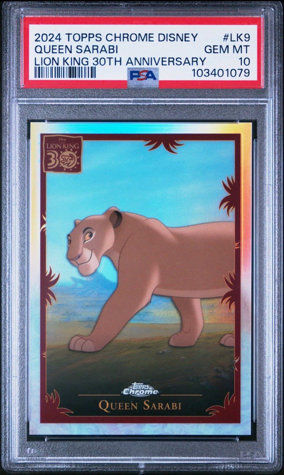 2024 Topps Chrome Disney Queen Sarabi Lion King 30th Anniversary Psa 10