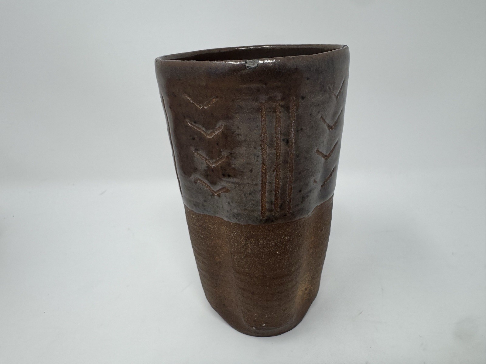 RARE Charles Loloma Hopi Studio Ceramic Pottery Tumbler Vase Signed 1953 Modern RARE Charles Loloma Hopi Studio Ceramic Pottery Tumbler Vase Signed 1953 Modern