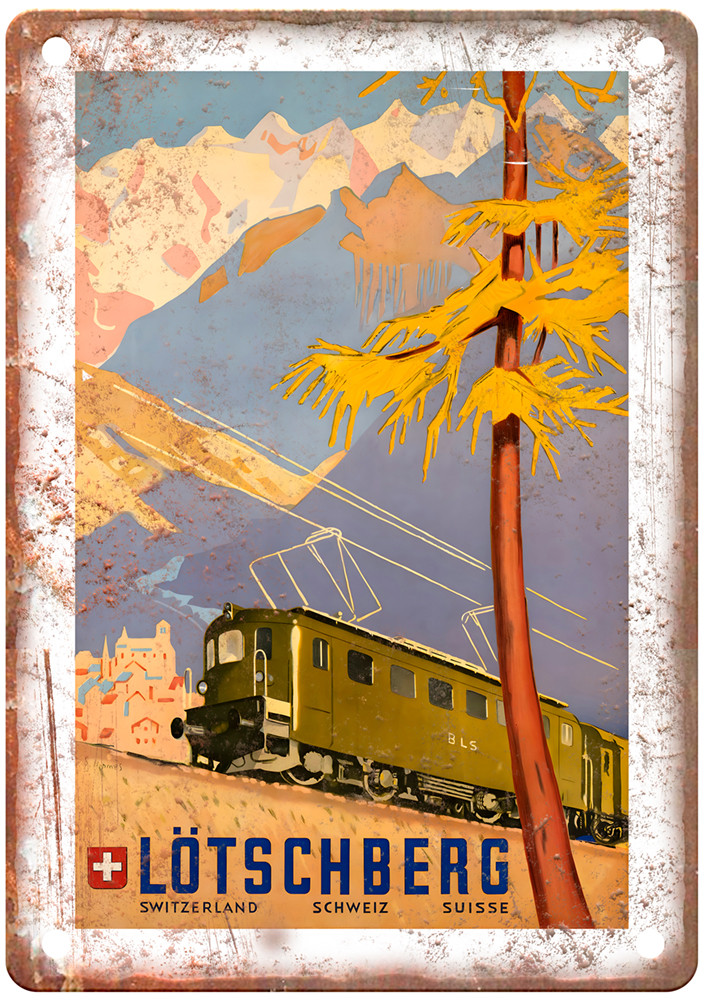 1949 Vintage Switzerland Suisse Railroad Retro Look Metal Sign ZL367 1949 Vintage Switzerland Suisse Railroad Retro Look Metal Sign ZL367