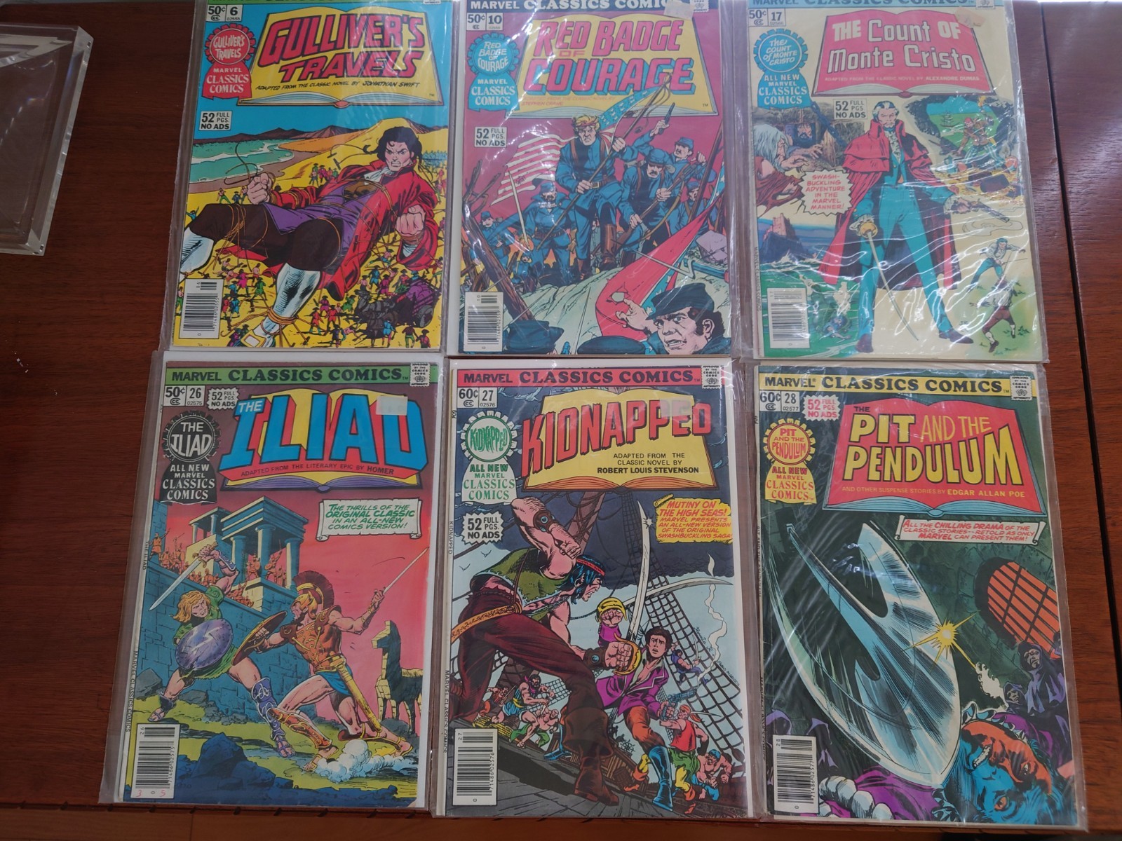 Marvel Classics Comics Lot 6, 10, 17, 26, 27 & 28 (6 books) 52 pgs no ads