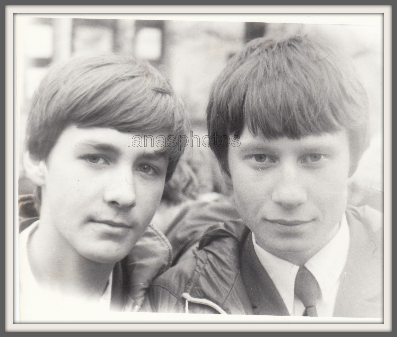 After school Handsome young men guys boys teens Friends Hugs Closeness old photo